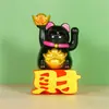 Gato de la fortuna solar de 2 pulgadas moviendo la mano decoración de gato de la suerte decoración de pastel horneado decoración de coche Artículos de Año Nuevo regalo creativo cultural