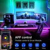 Tiras de Luces LED RGB USB 5050/2835, Sincronización de Música con App Bluetooth, Temporizador Regulable con Control Remoto IR, Luz Ambiental Autoadhesiva, Lámpara Decorativa Cambiante de Color para TV Habitación, Certificado CE ROHS FCC