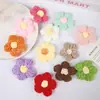 Flor de Crochê Criativa em Blocos de Cor Flor Pom Pom Acessórios de Flor de Crochê Doces Presilhas de Cabelo e Acessórios de Cabelo Fofos em Estilo Coreano