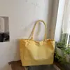 Bolsa de lona simples de grande capacidade para mulheres, nova tendência de verão 2026, bolsa de ombro tote da moda para estudantes