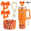 Tampa de Proteção contra Poeira de Canudo de Silicone Stanley Cup Corrente de Copo Decorativa de Pérolas Pingente de Liga Leve Bolsa Pequena Estilo Chanel