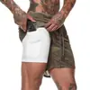 Comercio Exterior Transfronterizo Pantalones Cortos de Running para Hombre Deportes Ocio Exteriores Sueltos Multibolsillos Doble Capa Pantalones de Fitness
