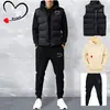 Comercio Exterior Transfronterizo Conjunto de Tres Piezas Sudadera Chaleco para Hombre y Mujer con Forro Polar y Estampado de Corazón Traje Deportivo con Capucha Casual