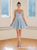 Ropa transfronteriza europea y americana para mujer: vestido sexy de lentejuelas con cuello en V, ajustado al cuerpo, minivestido de línea A de cintura alta, vestido de fiesta