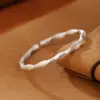 Pulsera para Mujer de Plata 999 Chapada Patrón Retorcido Elegante Mate Vintage Diseño Antiguo Sólido Joyería de Nicho para Celebridades de Internet