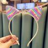 Loja de fábrica Coreia Dongdaemun Novos acessórios para cabelo infantil Atacado Lantejoulas Orelhas Liga Coroa Renda Faixa de cabeça