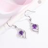 Pendientes largos de alas de ángel estilo coreano para mujer, con incrustaciones de diamantes y cristal azul, con gancho para la oreja, elegantes pendientes de cara fina de celebridades de Internet, joyería de súper hadas.