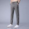 Pantalones de seda de hielo para hombre, sueltos, transpirables, rectos, casuales, de verano, ultrafinos, de secado rápido, elásticos, deportivos para hombre