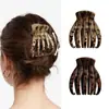 Pinza para el pelo con estampado de leopardo nueva transfronteriza para mujer, Pinza de tiburón para coleta, Pinza plana para el pelo de la parte trasera, Pinza de pico de pato mediana