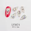 Arte de uñas transfronterizo, joyería de diamantes, pegatinas de aleación japonesas para uñas, K9, corazón puntiagudo, decoración tridimensional de uñas de cristal superbrillante.