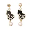 Pendientes de calabaza Fuyun diseño completo alta gama moda temperamento pendientes de circonita perla pendientes con pasador de plata S925