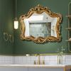 Espejo de Baño Nuevo Tallado Retro Europeo Espejo de Baño Americano Espejo Decorativo para Colgar en la Pared del Hotel Espejo de Tocador para Baño