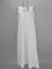 Vestido Cruzado sin Mangas Estilo Europeo y Americano Verano 2026 Nuevo Algodón Puro Vacaciones Casual Cuello en U Holgado Largo