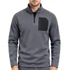 Sudadera con capucha para hombre transfronteriza Europea y Americana Otoño e Invierno Cuello alto Media cremallera Manga larga Sudadera con capucha Top Deportivo Casual Forro polar