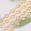 Cadena de Diamante de Vidrio con Borde de Zircón de Color Conservante Color Cobre Puro 6.8mm Accesorios para Joyería DIY Pulsera Materiales Hechos a Mano