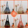Uau! Bolsa de Rede Portátil para Compras de Frutas e Verduras no Supermercado, Ecológica, Bolsa de Rede de Armazenamento de Grande Capacidade, Personalizável