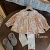 Liquidação não retorna não troca [pedido racional] camisa de lapela totalmente estampada para meninas suéter com pompom leggings