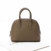 Bolsa Mini Shell de Couro Genuíno, Bolsa de Mão de Couro Bovino Camada Superior com Padrão Lichia, Bolsa Pequena Transversal, Bolsa de Ombro, Bolsa Feminina, Moderna e Versátil