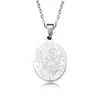Bestseller transfronterizo acero inoxidable colgante ovalado Medalla de la Cruz de San Cristóbal collar de cadena de perlas accesorio