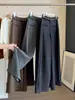 Pantalones de traje para mujer de pierna ancha de cintura alta, nuevos para el otoño de 2026, elegantes para ir al trabajo, holgados, de pierna recta, con caída, hasta el suelo, casuales