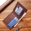 Nueva Cartera para Hombre Cartera Corta Plegable en Tres Partes Cruzada Suave Múltiples Tarjetas Elegante Casual Cartera Fina para Jóvenes Hombres