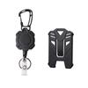 Mosquetón Resistente Transfronterizo Anti-Pérdida Colgante de Mochila de Fácil Extracción Hebilla de Fácil Extracción Clip para Mochila con Tarjetero de Cara Negra