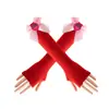 Meias Femininas Acima do Joelho Estilo Japonês Laço de Morango Acessórios de Roupa para Festas de Festival de Natal Meias Longas Listradas Aquecedores de Braço