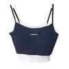 Camisola Falsa de Dos Piezas Diseño Femenino de Sentido Nicho Conjunto Estilo Francés Interior Deportivo Top sin Mangas Retro