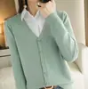 Cardigan de Malha Feminino Novo para Primavera e Outono, Gola V, Manga Longa, Tamanho Plus, Roupa Feminina, Suéter, Top Solto Emagrecedor, Camada Base