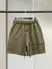 Pantalones Cortos de Polar de Marca de Moda Fog con Estampado de Letras Personalizadas, Pantalones Casuales Holgados de Cinco Puntos, Estilo High Street Americano, Pantalones con Cordón para Pareja