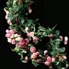 Vime de Rosa Artificial para Cerca de Sala de Estar, Flores Pendentes, Decoração de Tubo de Ar Condicionado, Cobertura de Parede de Flores Plásticas