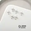 Accesorios para Uñas Cruz de Plata Pura Corazón de Cuervo, Estilo Versátil Retro Dulce y Genial, Decoraciones para Uñas Incrustadas de Diamantes