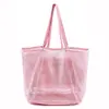 Bolsa de Playa Grande de Malla para Vacaciones en la Costa, Bolso Tote de Mano y Hombro para Guardar Juguetes y Trajes de Baño, Bolsa de Playa de Gran Capacidad