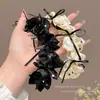 Diadema Elegante de Lunares con Lazo y Plisados de Gama Alta para Mujer, con Dientes para Agarre Antideslizante, Hace que la Cara Parezca Más Pequeña, Accesorio para el Cabello
