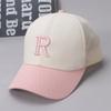 Sombrero de Verano para Niños Gorra de Malla Gorra de Béisbol Estilo Coreano Japonés Combinación de Colores Letra R Gorra con Visera Sombrero para el Sol de Exterior