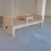 Cama Luohan de Olmo Branco sem acabamento Empurrar-puxar Corpo branco Cama toda em madeira maciça Sofá-cama Antigo Móveis Chineses Escultura