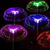 Luz de medusa solar, luz de fibra óptica multicolor cambiante famosa en internet, luz impermeable para exteriores de jardín, balcón, césped