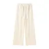 Pantalones casuales de moda para hombre con una caída fluida, que presentan un elegante diseño de cintura, una estética única de corte limpio inspirada en Japón y un corte recto, holgado y de color liso.