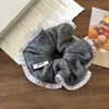 Diadema de Punto de Lana Sintética Gris de Gama Alta para Mujer, Elegante Accesorio para Moño