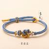 Cuerda de mano con nudo concéntrico de ocho hebras tejida a mano pulsera de regalo para pareja semiacabada diy accesorios de joyería de oro vestibles
