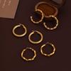 Aretes Geométricos Retro Twist en Forma de C de Amazon Nicho Hebilla para la Oreja Transfronterizo Acero Titanio Chapado en Oro de 18K Aretes Joyería al por Mayor