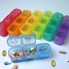 Fábrica de origen tres veces por la mañana, al mediodía y por la noche caja de medicamentos de tres compartimentos multicolor opcional portátil sub-embalaje caja de medicamentos separada