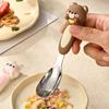 Cuchara de lingote de plata para niños de acero inoxidable de grado alimenticio 316, linda cuchara de dibujos animados, cuchara especial para comer para bebés, vajilla