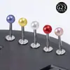 Stud para Labio de Aleación de Titanio F136 Stud para Labio de Perla Stud para Cartílago de Oreja en Forma de T de Fondo Plano Joyería para Piercing G23 Venta al por Mayor Transfronteriza