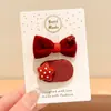 Grampo de Cabelo Vermelho com Atmosfera de Ano Novo 2026, Grampo Requintado para Franja Lateral, Elegante Grampo Bico de Pato Pequeno Estilo Chanel, Acessório de Cabelo Grampo Bb