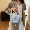 Mochila Casual Xadrez Estilo Coreano Folha de Lótus Mini Bolsa de Viagem Renda Doce Mochila Bolsa para Estudantes e Commuters para Mulheres