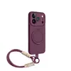 Aplicable a iPhone 18 Pro Funda de Teléfono Magnética de Silicona Líquida con Correa de Mano Corta