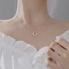 Collar de corazón brillante de doble capa para mujer, diseño elegante y sofisticado, cadena de clavícula elegante y versátil.