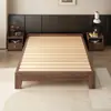 Estructura de lamas transpirable e impermeable sin cabecero, color nogal, estructura de cama tatami, habitación de alquiler, cama baja japonesa, cama sin respaldo
