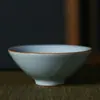 Taza Cónica Ruyao Taza de Té Taza Personal Cerámica Taza de Cata Taza de Maestro Esmalte Agrietado Ruyao Taza Cuadrada y Redonda